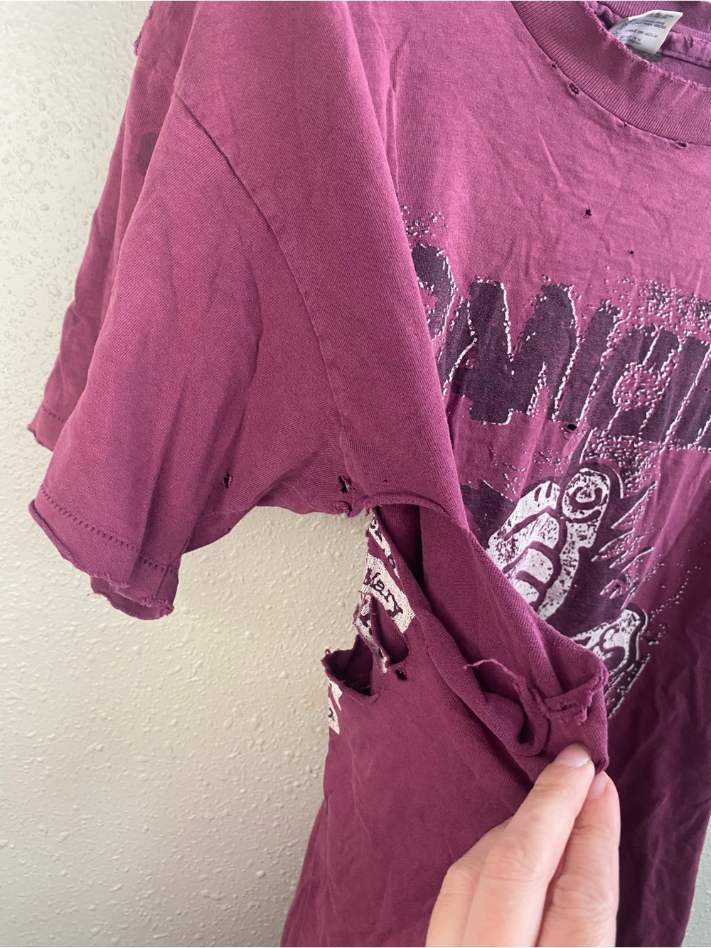 Vintage 90s anvil RANCID band tour tee single stitch paper tag thrashed - Picture 3 of 12